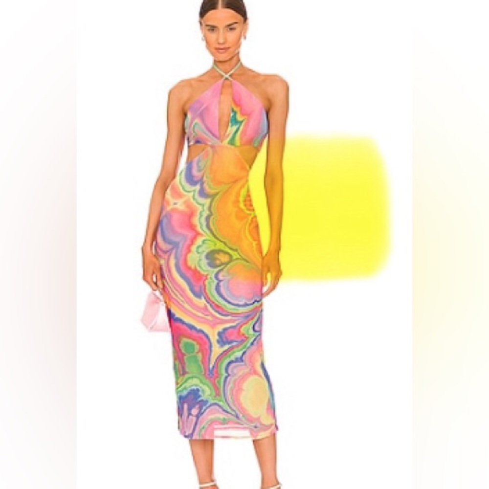 Tessa mesh midi dress multi color - Picture 2 of 3